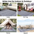 thumbnail image 7 of Smiry Outdoor Rugs 4x6, Waterproof Plastic Straw Geometric Indoor Outdoor Mat for Patio, RV Camping, Deck,Porch, Navy Blue and White, 7 of 7