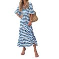 thumbnail image 1 of Vestido Vestido de media manga para mujer, vestido de playa bohemio, vestido elegante informal de algodón 2023 Ygjytge Azul T 3EG para Mujer, 1 of 8