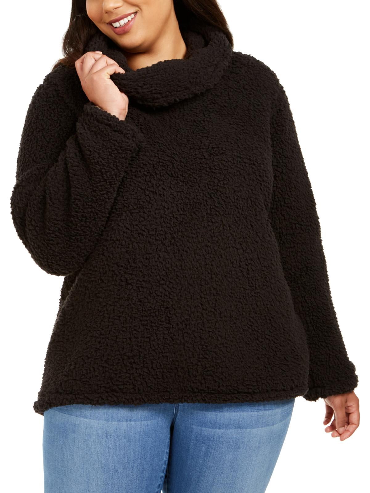 cowl neck sherpa pullover