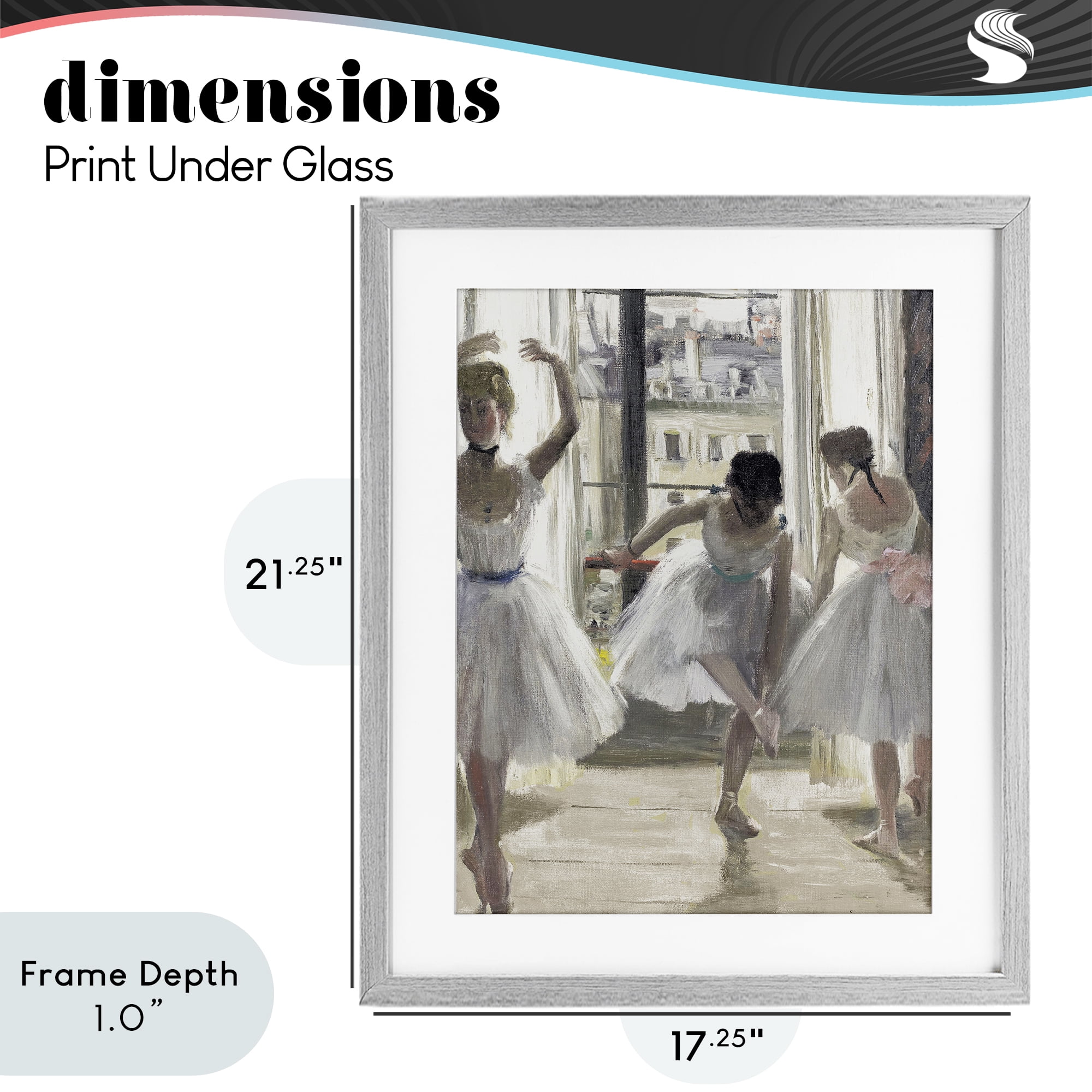 Stupell Industries Ballet Class In Practice Gray Framed Print Under Glass, design by Leah Straatsma