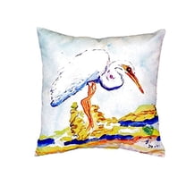 Betsy's Egret No Cord Pillow 18x18