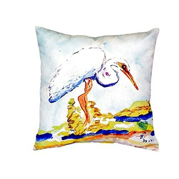 Betsy's Egret No Cord Pillow 18x18