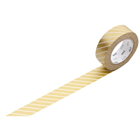 MTWashi Tape MT01D144Z Japanese Washi Masking Tape - Diagonal Stripe, Gold