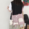 thumbnail image 6 of Multi-Pockets Crossbody Bag for Women, Adjustable Messenger Bag with Pendant for School Daily (A), 6 of 7