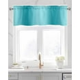 thumbnail image 2 of Turquoise Ombre Kitchen Valances for Windows Farmhouse Linen Window Valance Curtain for Living Room Window Treatment Modern Abstract Art Valance Rod Pocket Topper Drape, 42 x 12 Inch, 2 of 6