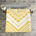 thumbnail image 3 of Ambesonne Yellow Chevron Quilted Bedspread Set 3 Pcs, Colorful Folk Zigzag, Queen Size, Mustard White, 3 of 3