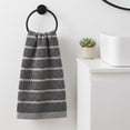 thumbnail image 2 of REGALWOVEN Pure Cotton Soft Hand Towels, Wavy Stripe Highly Absorbent Towels, 2 Pack Decorative Towel Set for Bathroom, Guest Room, Holiday Dark Grey 29" x 13", 2 of 7