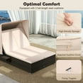 thumbnail image 2 of Spaco Patio Double Chaise Lounge with Shade Cushions and Folding Side Trays, Outdoor Chaise Lounge, Beige, 2 of 10