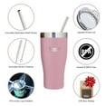 thumbnail image 2 of Healthy Human Stainless Steel Tumbler with Straw & Lid | Splash Proof Insulated Travel Cup | Eco-Friendly Coffee Tumblers | Straw Cleaner and Splash Proof Lids (32oz, Petal Pink), 2 of 6