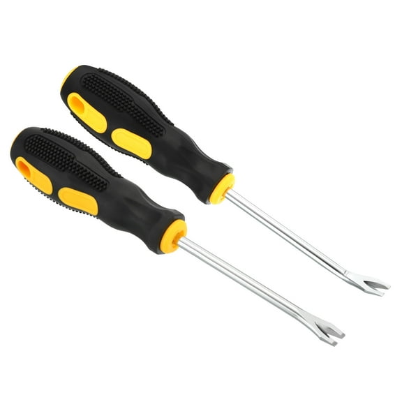 Uxcell Upholstery Staple Remover, 4" Curved Straight Construction Staple Puller Nail Tack Tool Yellow