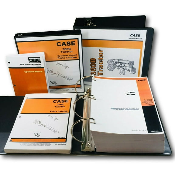 Case 380B Tractor Service Operators Parts Manual Set Shop Book Overhaul