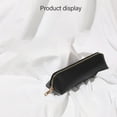 thumbnail image 3 of Leather Pen Pencil Case, Slim Pen Bag Small Pencil Pouch Lovely Stationery Bag Portable Cosmetic Bag Zipper Bag for Pen PencilsBlack, 3 of 5