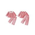 thumbnail image 2 of Conjunto de otoño para bebé niña: top de manga larga con cuello de muñeca y pantalón (2 piezas), 2 of 9