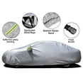thumbnail image 4 of Waterproof Universal Full Car Cover for Hatchback, Outdoor Indoor All Weather Sun UV Snow Dust Rain Resistant Windproof Protection, 146" x 67" x 59", Silver, Size S, 4 of 9