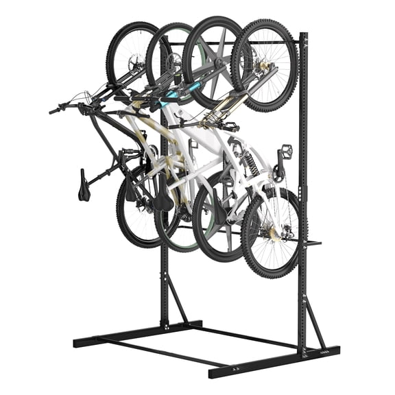 Haosegd 5 Bikes Vertical Bike Storage Rack: Freestanding Bike Storage Rack,High-adjustable Heavy Duty Bike Stand for Garage
