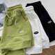 thumbnail image 3 of Pantalones cortos deportivos casuales ajustados de cintura alta para mujer, nueva versión coreana de pierna ancha suelta con cordón, 3 of 6