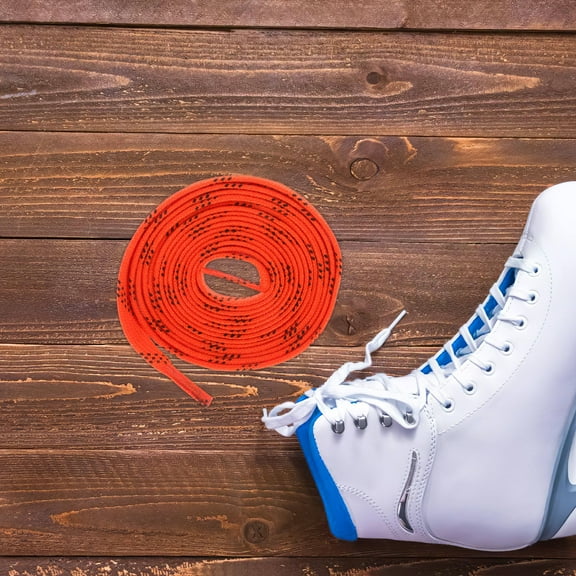 STRANDCHIC 1 Pair Orange Flat Hockey Skate Laces for Ice Skating Shoes, Sports Replacement Laces