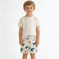 thumbnail image 4 of Boys Swim Trunks with Ocean Whale and Plaid Print Beach Swim Shorts for Kids White 3 Years-4 Years, 4 of 5