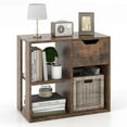 thumbnail image 1 of Costway 1 PCS 3-Cube Bookshelf 2-Tier Open Shelf Bookcase with Drawer Home Storage Organizer, 1 of 10