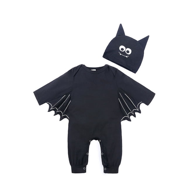 Nuevos disfraces de Halloween, mameluco para bebé recién nacido, ropa para niño pequeño, mono con alas de murciélago para niña pequeña, sudaderas con capucha, mono con orejas, pijama