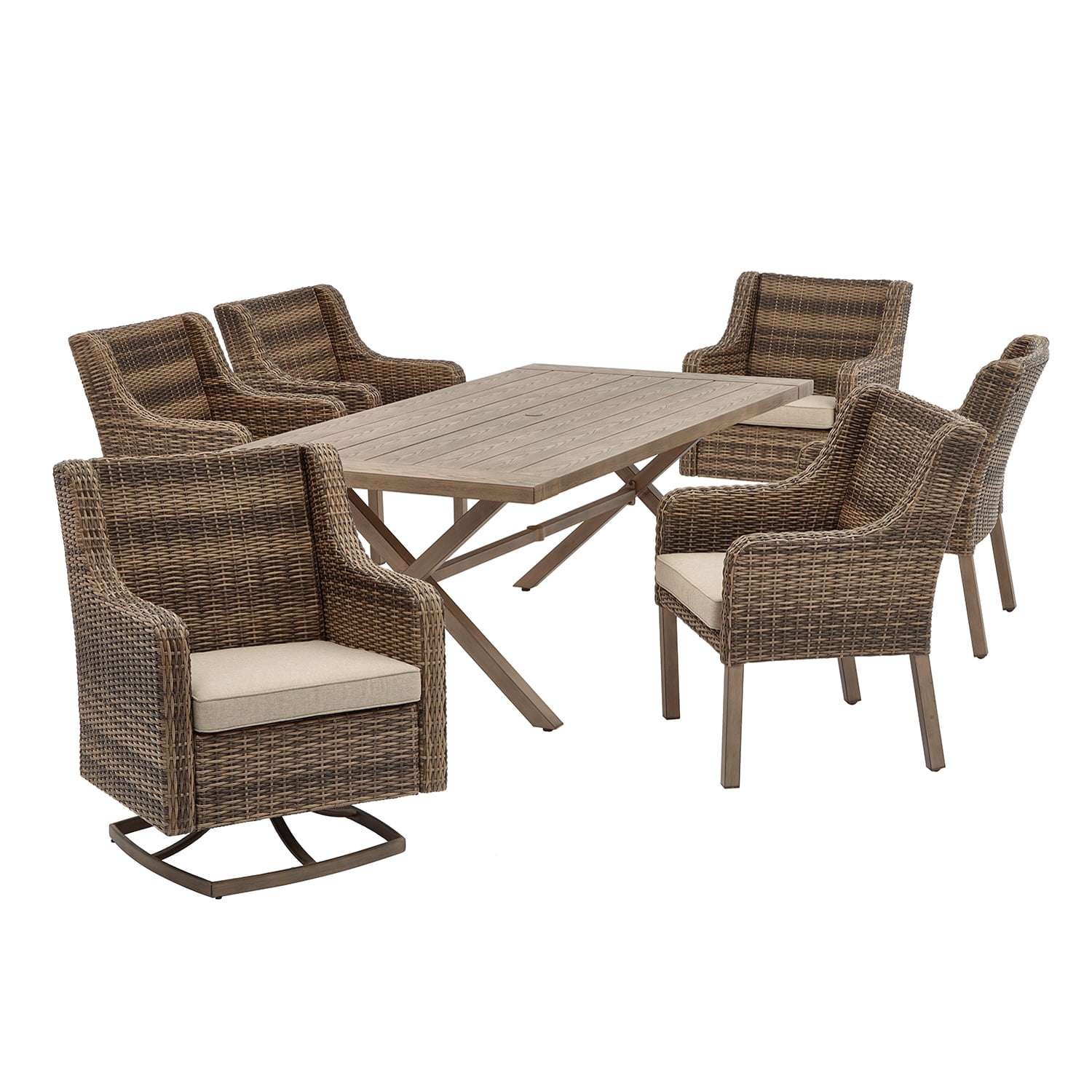 Better homes and gardens hawthorne park patio dining set outdoor cushioned wicker 7 piece deals