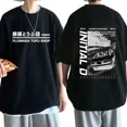 thumbnail image 2 of T-Shirt Double Face Anime Drift AE86 Initiale Col Rond Manches Courtes Été Décontracté Unisexe R34 Skyline GTR JDM Manga T-Shirts, 2 of 5