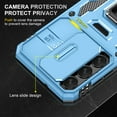 thumbnail image 6 of Samsung Galaxy S24 FE Case with Lens Protection, Samsung Galaxy S24 FE Ring Holder Cover with Camera Cover & Kickstand Military Grade Shockproof Heavy Duty Support Magnetic Car Mount Holder, Lightblue, 6 of 7