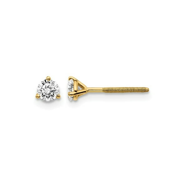 1/3 Carat (Ctw VS2-SI1, D-E-F) Lab Grown Diamond Solitaire Stud Earrings in 14K Yellow Gold with Screwbacks