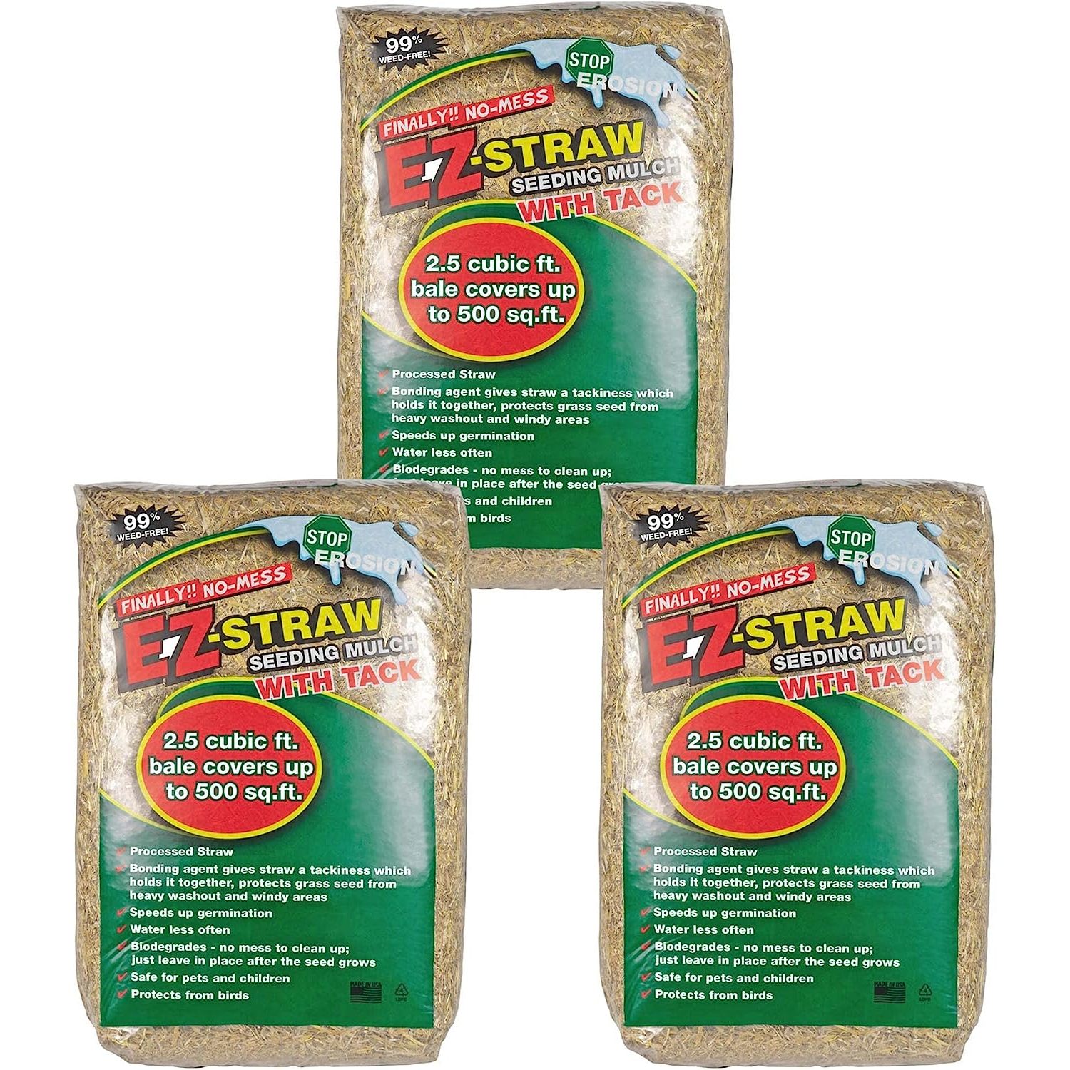 EZStraw Seeding Mulch with Tack Biodegradable Organic Processed