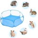 thumbnail image 3 of Parque de juegos para animales pequeños plegable y portátil (azul) con bolsa de almacenamiento, tienda de campaña transpirable, recinto de ejercicio para conejillos de indias, conejos, hámsteres, eri, 3 of 5