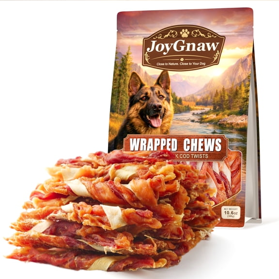 JoyGnaw Chicken, Duck & Cod Twists Dog Treats, Multi-Protein Chews for All Dogs, 11 oz
