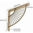 thumbnail image 2 of Floating Metal Golden Fan Shaped Triangle Shelf Bracket,set Of 2 Hanging Shelving Wall Corner Bracket For Restaurant/office/home Decoration (20cm/7.9i, 2 of 2