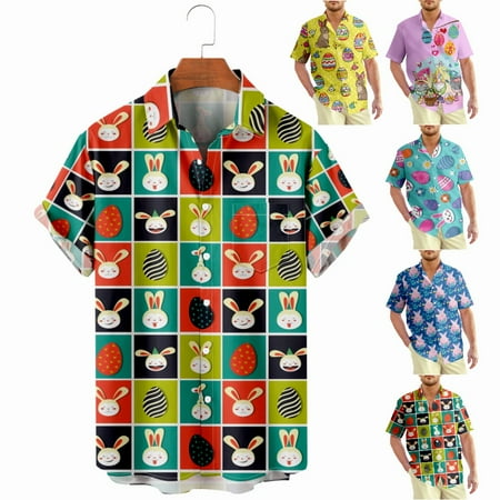 

Easter Aloha Beach Shirt Loose Fit Relaxed-Fit Costume For Men Boys