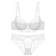 thumbnail image 1 of Sujetador transparente ultrafino sin esponja, sujetador de encaje pequeño con pecho grande, ropa interior sexy para mujer, sujetador, 1 of 6