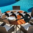 thumbnail image 6 of Black Female Round Tablecloth, Fitted Table Cover with Elastic for 36"-44" Round Tables, African Women Geometric Abstract Art Table Cloth Outdoor Indoor Dinning Party Waterproof Tablecloths, 6 of 7