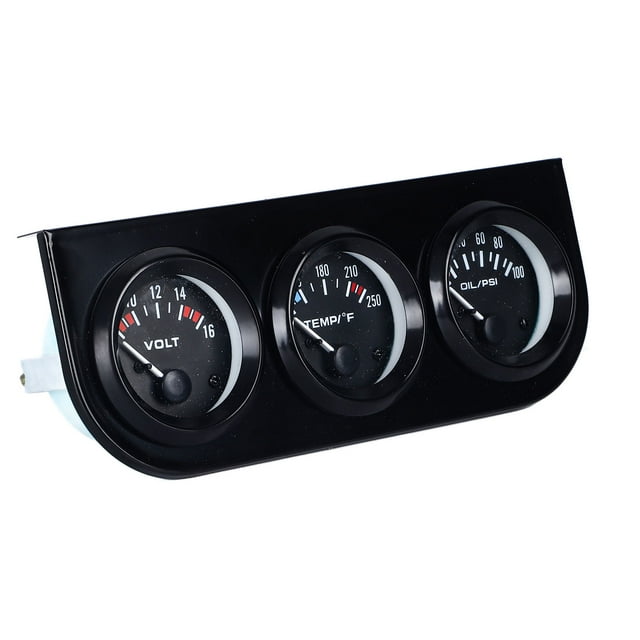 Triple Voltage Gauge, Oil Pressure Meter Precise Monitoring Mechanical Car Gauge Set Clear Screen for Vehicles