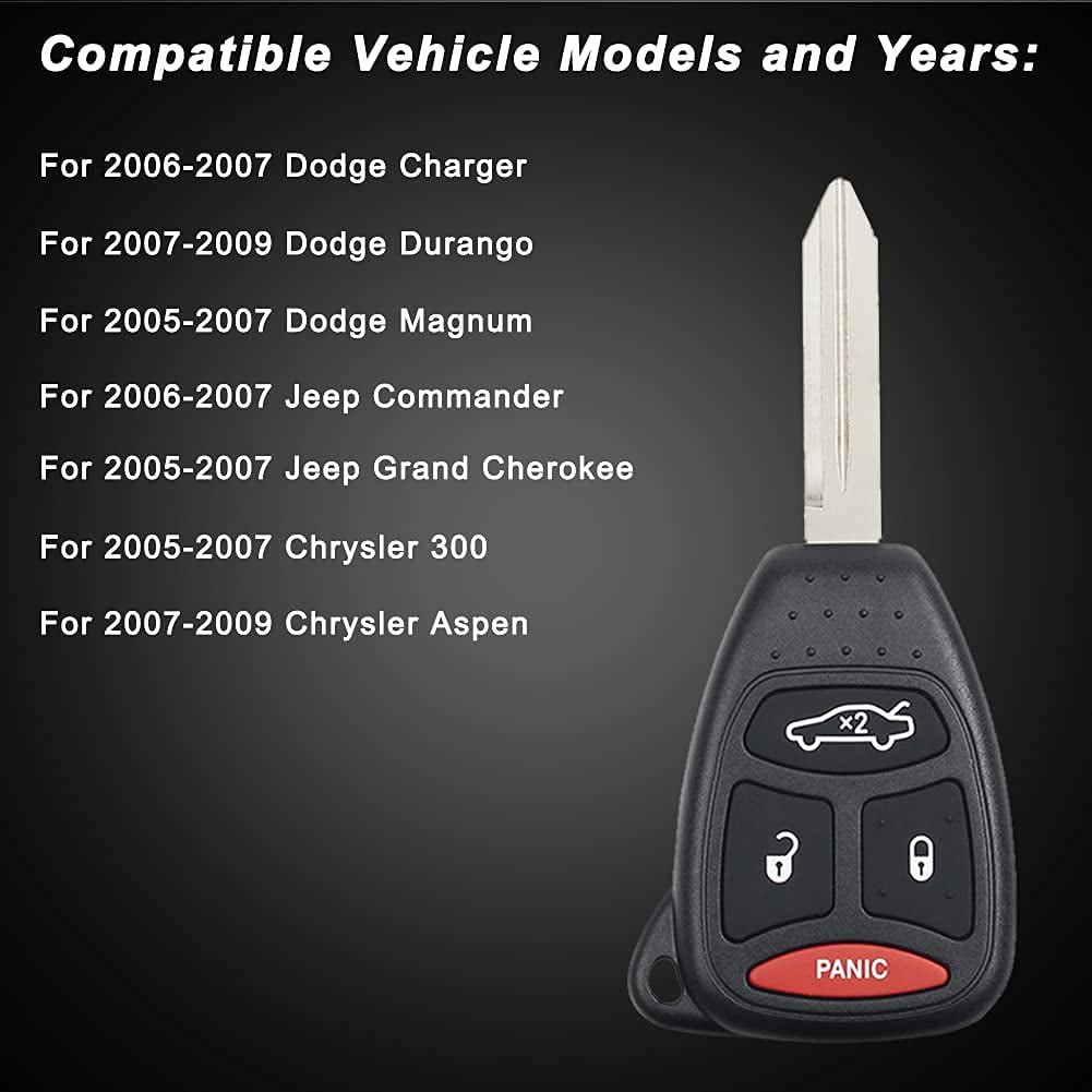 Entry Fob Remote Key Fits 2005 Chrysler 300 Dodge Magnum Jeep Grand Cherokee 