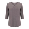 thumbnail image 6 of Texiao 3/4 Length Sleeve Women's Tops V Neck Casual Tunic Tops Basic Shirts Loose Fit Blouse, 6 of 9