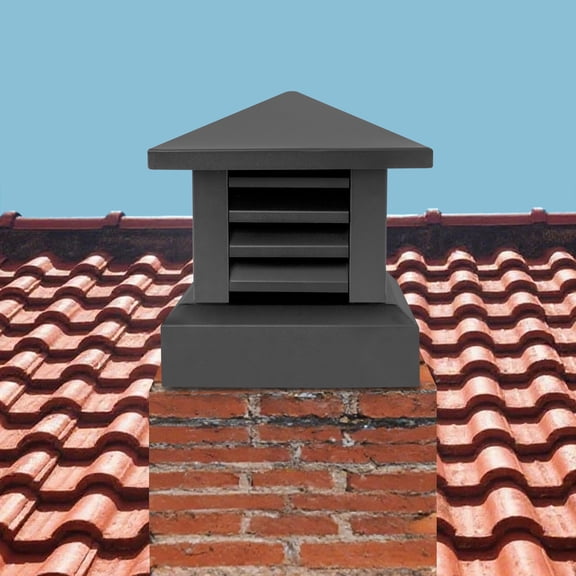 ToppiJoy Aluminum Alloy Chimney Cap, Fireplace Cover, Rainproof & Windproof Vent for Outside, Durable Chimney Flue Cover (10" x 10")