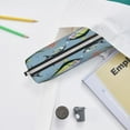 thumbnail image 6 of Cauagu Various Wild Sea Fish Print Leather Pencil Pen Case - Stationery Bag Portable Stationery Bag Big Capacity Pencil Pouch Cosmetic Organizer Bag for Men & Women, 6 of 7