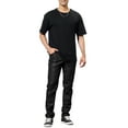 thumbnail image 2 of Pantalones de hombre Inspire Chic de cuero sintético, ajuste slim, con cremallera, color negro, talla 36, 2 of 5