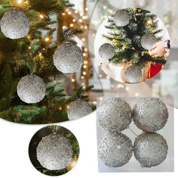 Large Shatterproof Christmas Ornament Hanging For Holiday Party Festive Home Indoor Outdoor Xmas Tree Decoration Spheres 4PCS