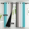 thumbnail image 3 of LFEEY Turquoise Teal Curtains, Blackout Light Room Darkening Curtains, Ombre Gray, 42" W x 84" L, 2 Panels, 3 of 7