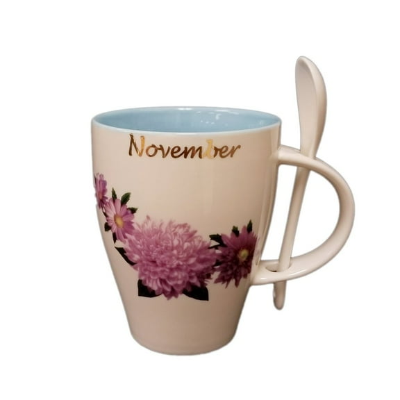 November Chrysanthemum Cup and Spoon Set