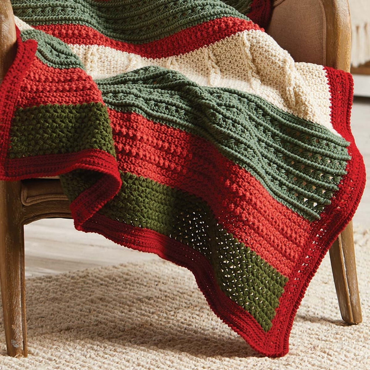 Herrschners® Amaryliss Holiday Afghan Crochet Kit