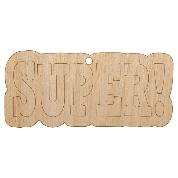 Super Fun Text Teacher School Wood Holiday Christmas Tree Ornament Unfinished DIY Pre-Drilled Craft