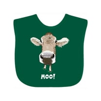 Inktastic Moo Cute Brown Holstein Cow Boys or Girls Baby Bib