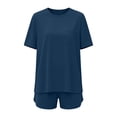 thumbnail image 4 of Women's Lounge Set 2026 New Cycling Shorts with Oversized Shirt 2-Piece Set Yoga Workout Casual Wear, 4 of 6