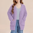 thumbnail image 2 of xaweyi Girls Fleece Jackets Winter Coats Warm Cosy Long Sleeve Open Front Plush Casual Outwear School Coats Lightweight Jackets,Sizes 11-12 Years, 2 of 7
