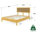 thumbnail image 3 of Bme Nipe Queen 14 Inch Bohemian Bed Frame with Adjustable Woven Headboard - Rustic & Vintage Unique Style with Acacia Wood - No Box Spring Needed - Easy Assembly - Natural, 3 of 10